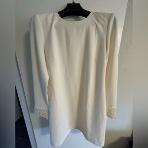 H&M Cream Dress with Pearl Cuffs